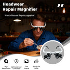 LED Head-Mounted Magnifier Loupe 8X 15X 23X Jeweler Repair Magnifier Loupe Richie's