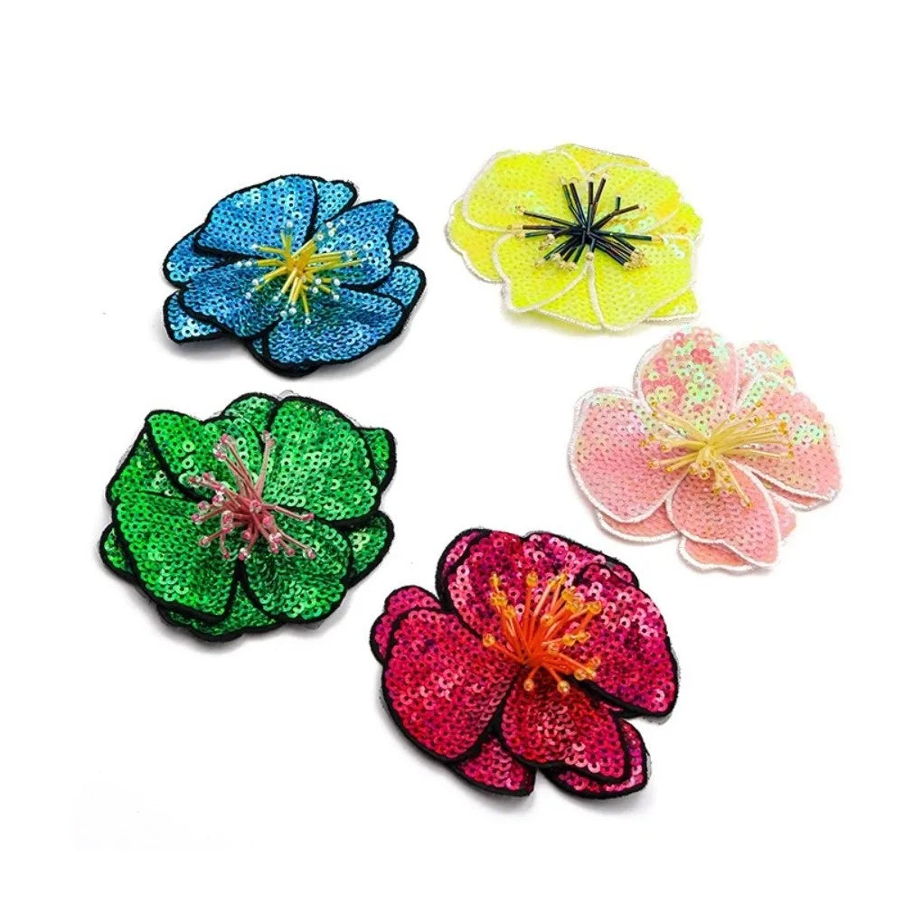 Handmade Beaded Flower Sequin Sew-On Applique Patch – 11–12cm Sew-On Applique Patch Richie's