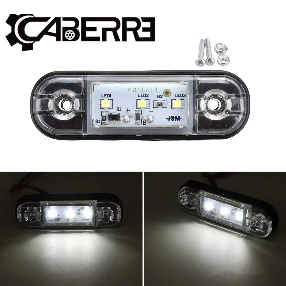 12V 24V Oval LED Side Marker Clearance Lights – Truck Trailer LED Marker Light Richie's 6pcs WHITE