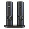 Electric Salt & Pepper Grinder Set – LED Light, Ceramic Core Electric Spice Grinder Richie's black