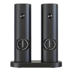 Electric Salt & Pepper Grinder Set – LED Light, Ceramic Core Electric Spice Grinder Richie's black