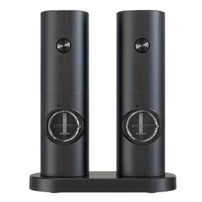 Electric Salt & Pepper Grinder Set – LED Light, Ceramic Core Electric Spice Grinder Richie's black