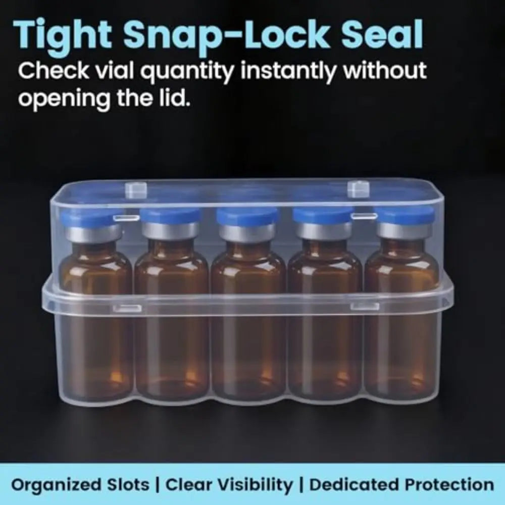 10-Slot Vial Storage Case Clear Stackable Freezer Tube Box Vial Storage Box Richie's