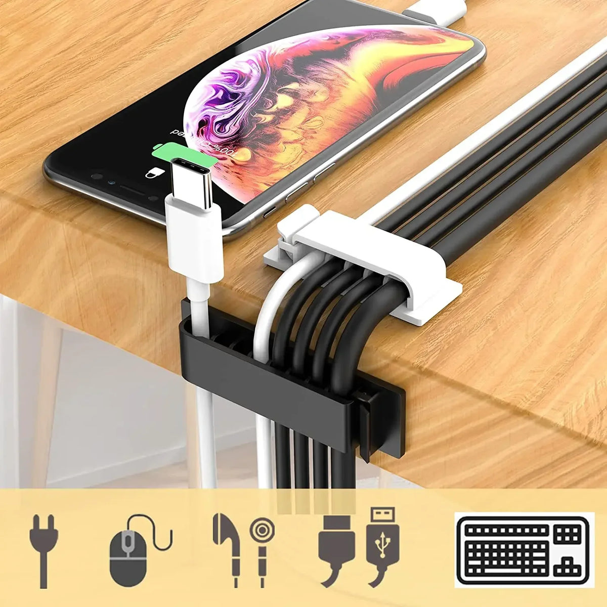 Self-Adhesive Cable Organizer Clips – Wire Cord Manager Cable Organizer Clips Richie's