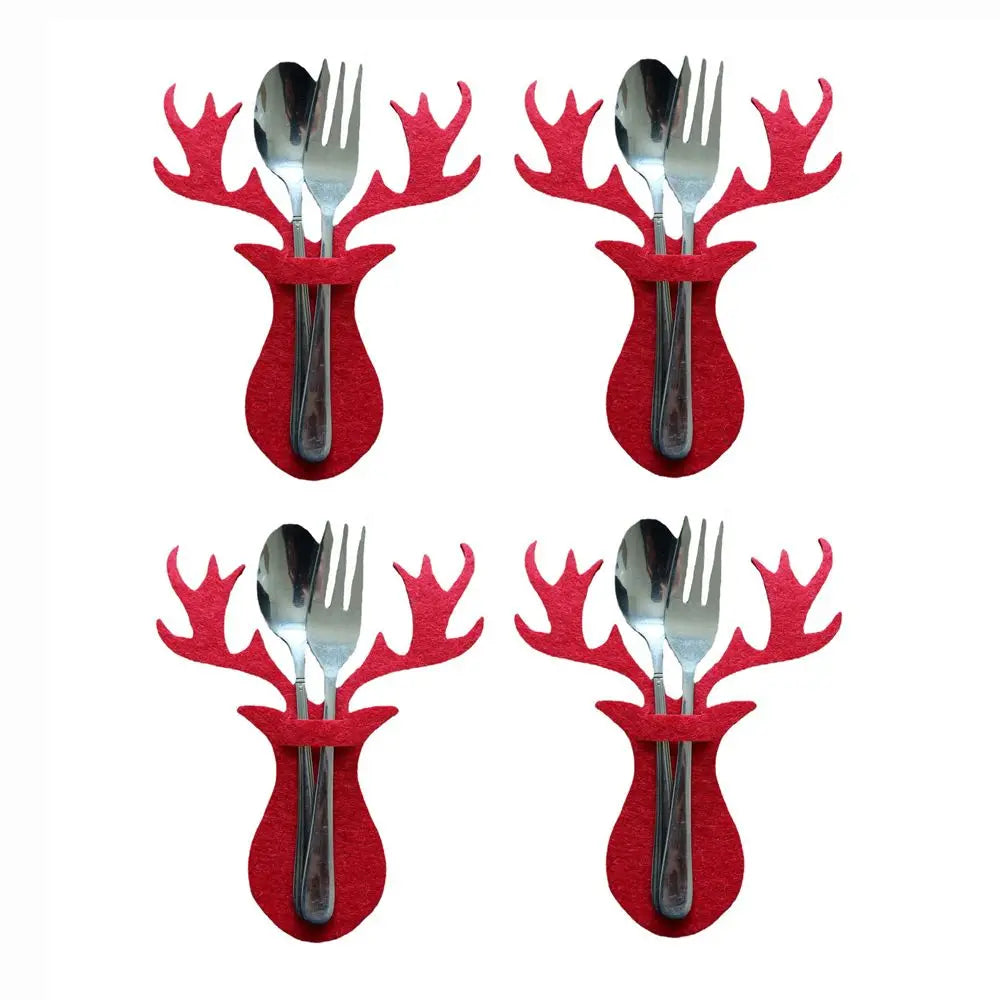Christmas Cutlery Holder Bags | Festive Non-Woven Fabric 4 Pcs Cutlery Holder Bags Richie's 19
