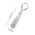 Sequin Necktie Cosplay Party Costume Tie – Silver Sparkle Costume Necktie Richie's Silver