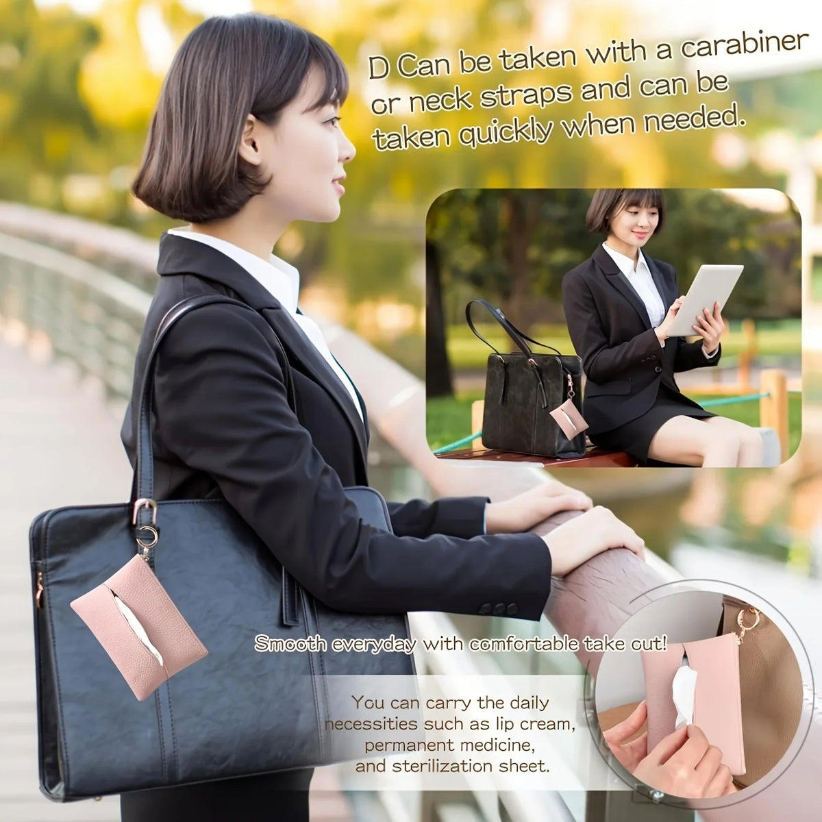 Zippered Pocket Tissue Holder PU Mini Pouch – Wallet Organizer Tissue Holder Pouch Richie's