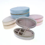 Mini Velvet Oval Jewelry Box – Portable Ring & Earring Case Velvet Jewelry Box Richie's