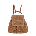 Large Woven Straw Drawstring Backpack for Women | Casual Woven Straw Backpack Richie's Khaki