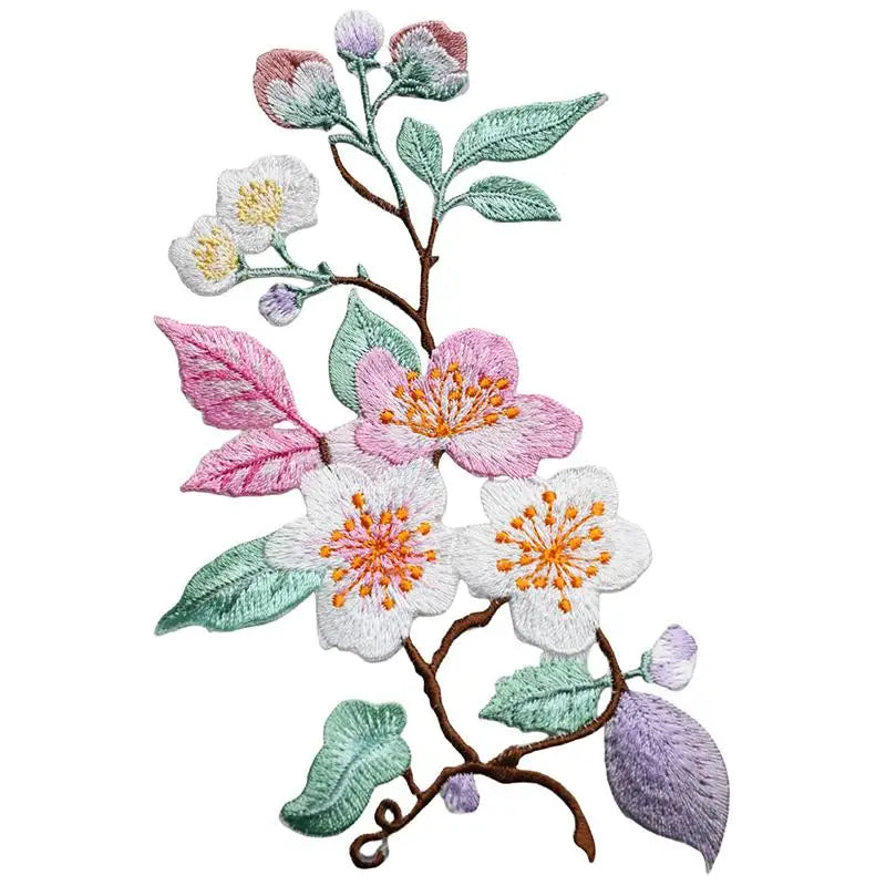Flower Embroidery Iron-On Patch – DIY Appliqué for Clothes & Bags Embroidery Patch Richie's D1