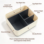 4-Slot Desk Storage Rack – Multi-Grid Office Organizer Beige Desk Organizer Richie's