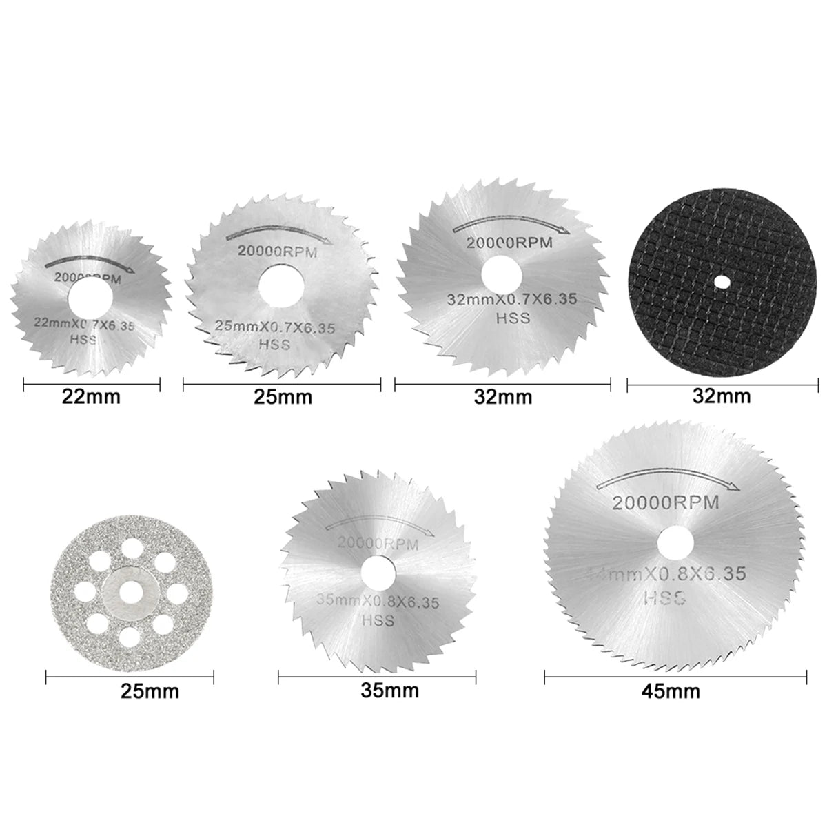 Mini Circular Saw Blade Set 11/30/32pc – Rotary Tool Cutting Discs Rotary Tool Accessories Richie's 30 pieces
