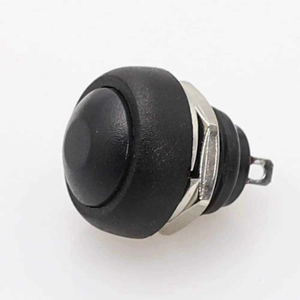 6Pcs PBS-33b 12mm Waterproof Momentary Push Button Switch 2-Pin Push Button Switch Richie's black
