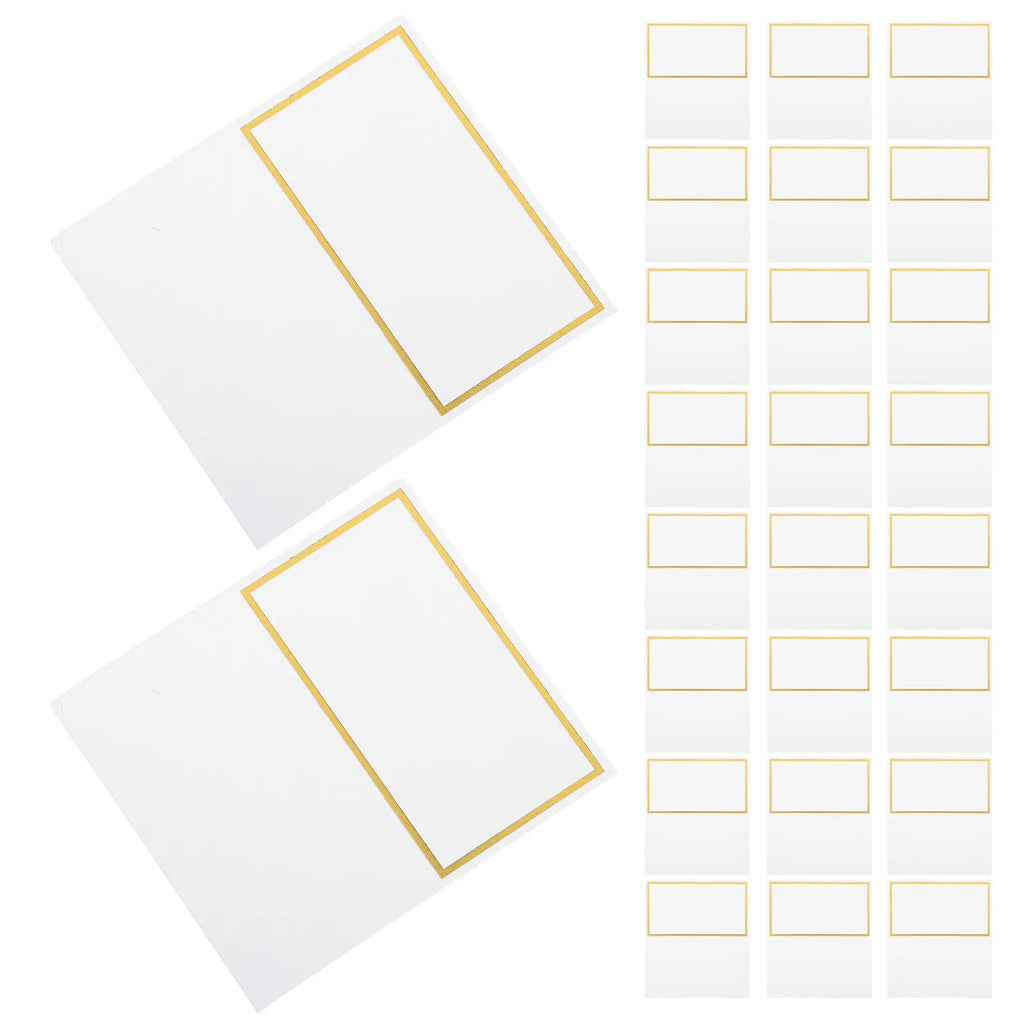 100Pcs Gold Foil Blank Tent Name Cards for Weddings & Parties Table Place Cards Richie's