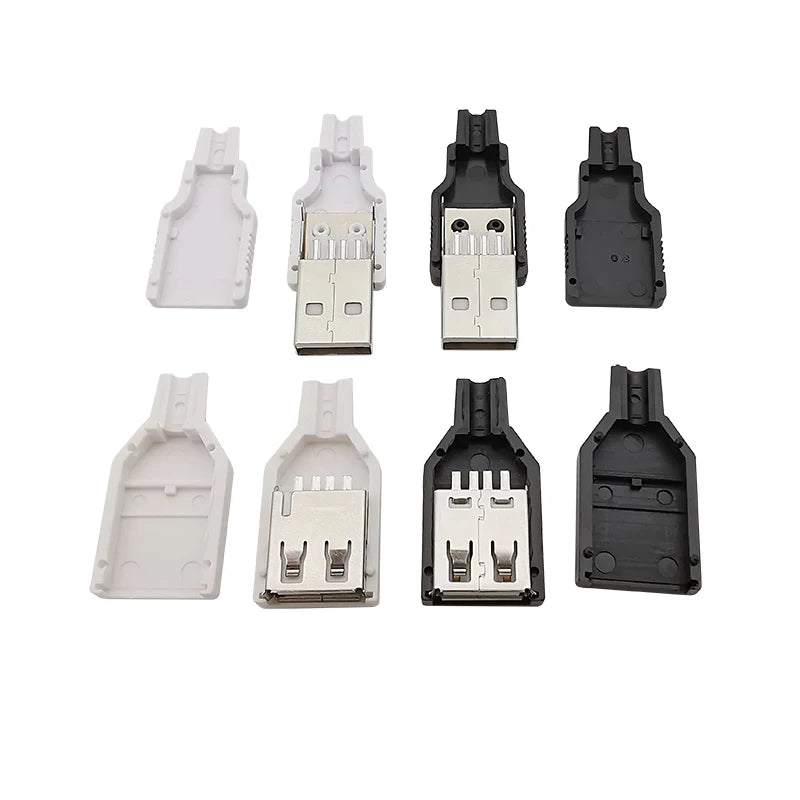 10Pcs USB 2.0 Type A Male Female 4-Pin Soldering Connector USB Soldering Connector Richie's