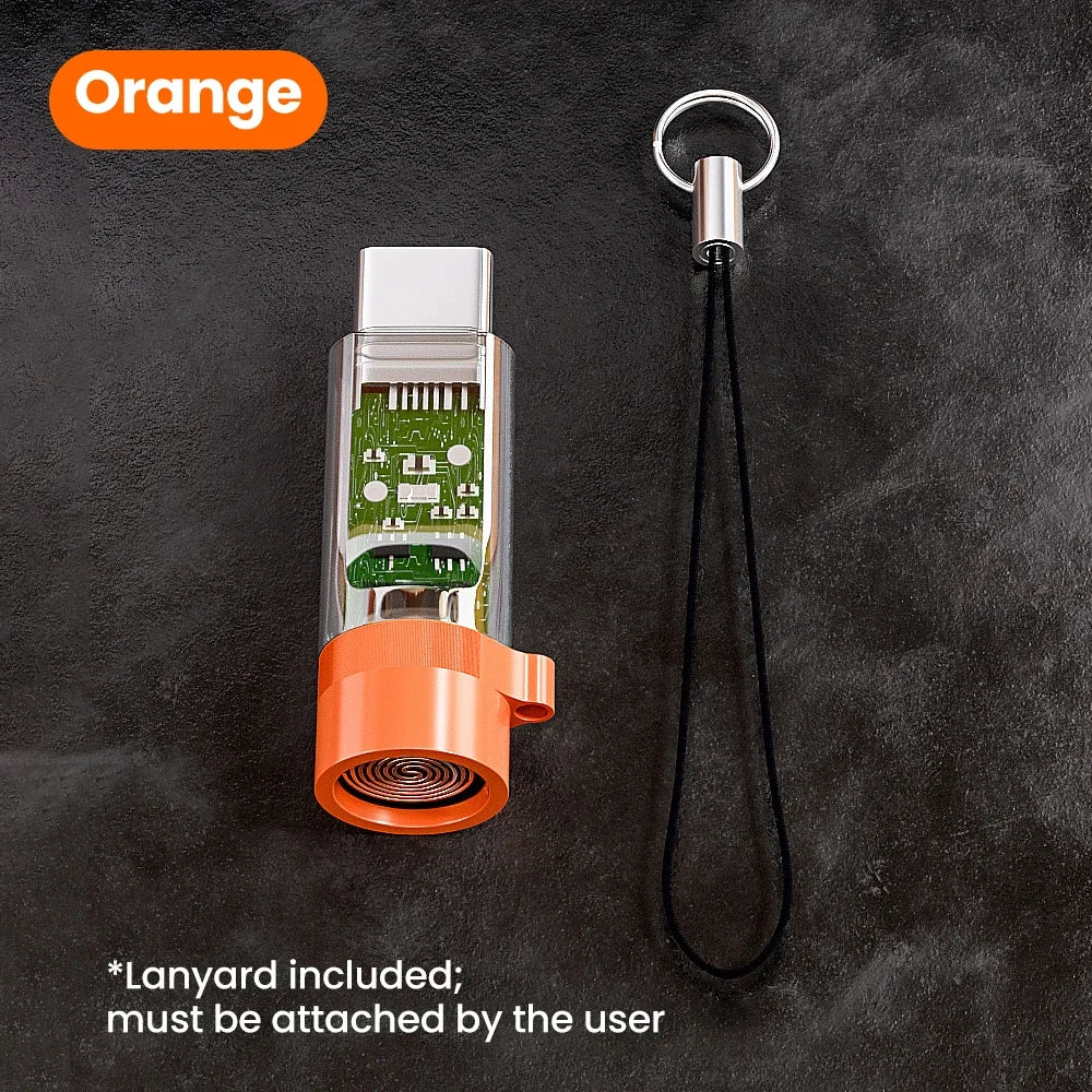 FUCHU USB-C Mini Portable Lighter Adapter – Auto Power-Off USB-C Lighter Adapter Richie's Orange