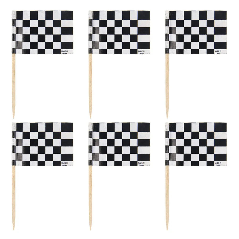 24Pcs Checkered Flag Cupcake Toppers & Cake Picks – Party Cake Toppers & Picks Richie's
