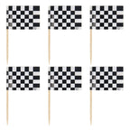 24Pcs Checkered Flag Cupcake Toppers & Cake Picks – Party Cake Toppers & Picks Richie's