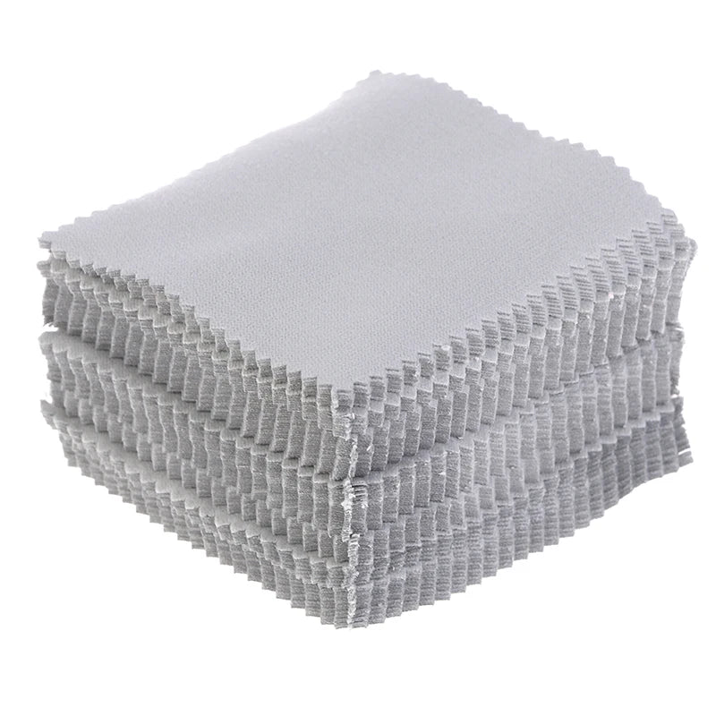 100pcs Jewelry Polishing Cloths – Lint-Free Cleaning Wipes Jewelry Polishing Cloth Richie's Gray