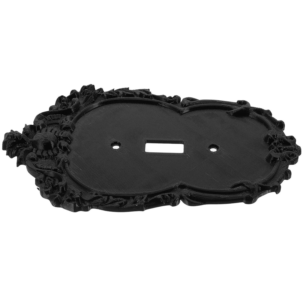 Matte Black Gothic Toggle Switch Cover Plate | Baroque Vintage Decorative Switch Plate Richie's