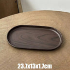 Vintage Oval Tray Walnut Wood Grain Fruit & Dessert Platter Serving Tray Richie's S