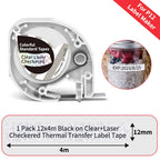 12mm Label Tape for Phomemo P12 & Dymo LetraTag – 4m Label Maker Tape Richie's Q5-HL131