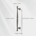 Zinc Alloy Cabinet Pull Handles & Drawer Knobs – Brushed Silver Cabinet Pull Handles Richie's Silver 128mm