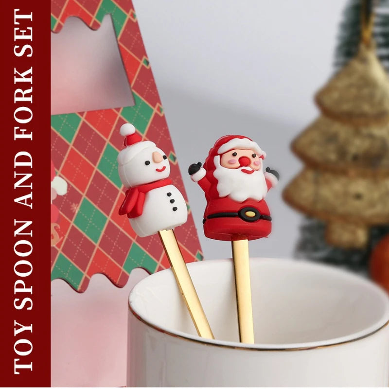 4pcs Christmas Doll Coffee Spoon Set | Stainless Steel Mixing Holiday Spoon Set Richie's