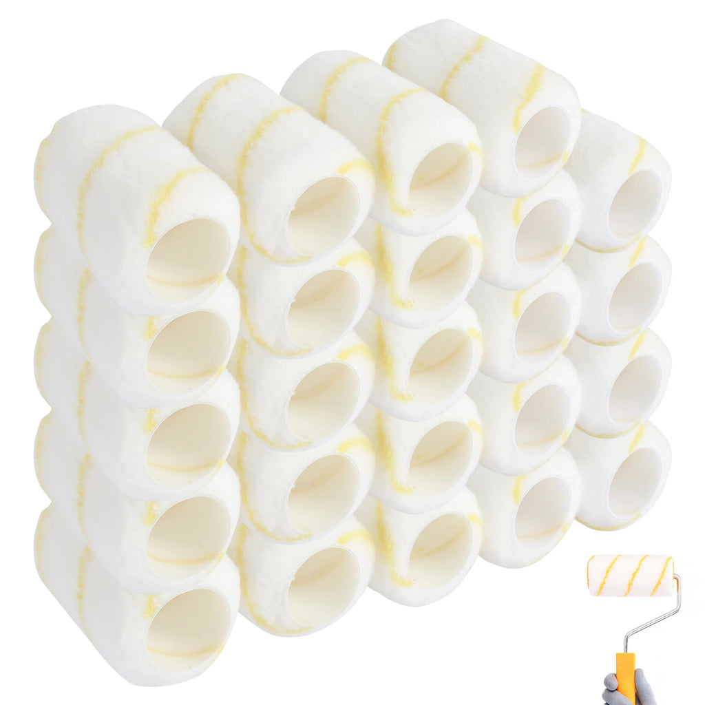 24-Pack 4" Microfiber Paint Roller Cover Naps – Reusable Paint Roller Covers Richie's