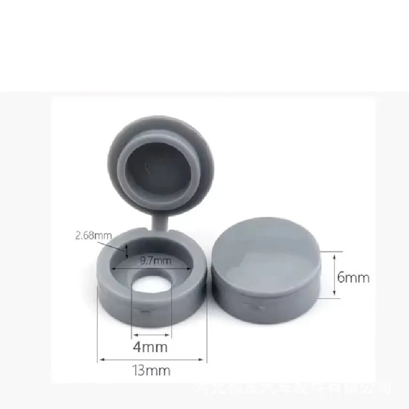 Plastic Screw Caps Decorative Bolt Covers – 50/100/200pcs Screw Caps Richie's gray 50pcs