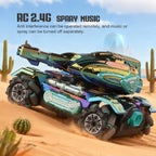 2.4G 4WD RC Sci-Fi Tank with LED, Spray & Sound | Kids Gift RC Stunt Tank Richie's