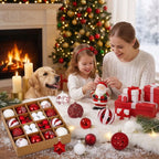 44 PCS Shatterproof Christmas Ornaments – Red White Gold Set Christmas Ornament Set Richie's
