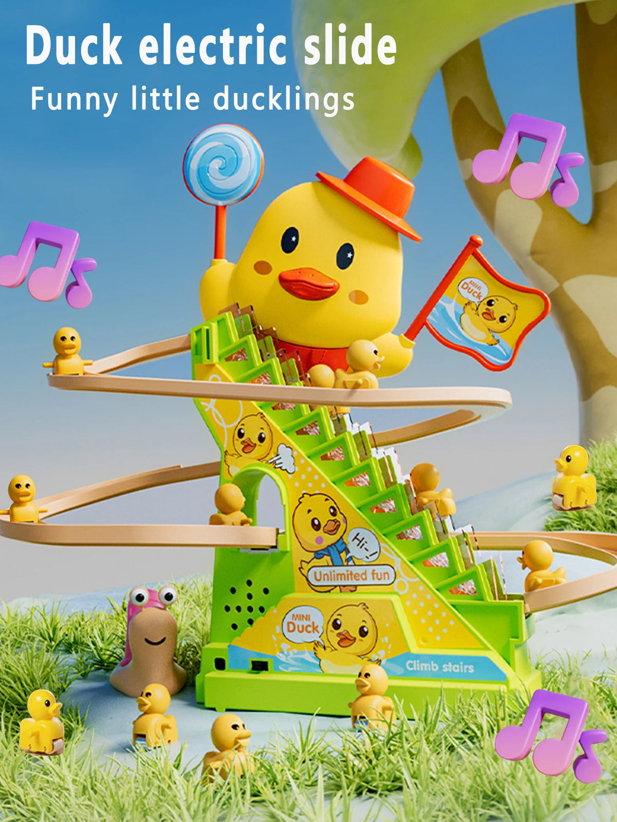 Sliding Duck Track Toy with Music & Lights | Kids Learning Toy Educational Kids Toy Richie's