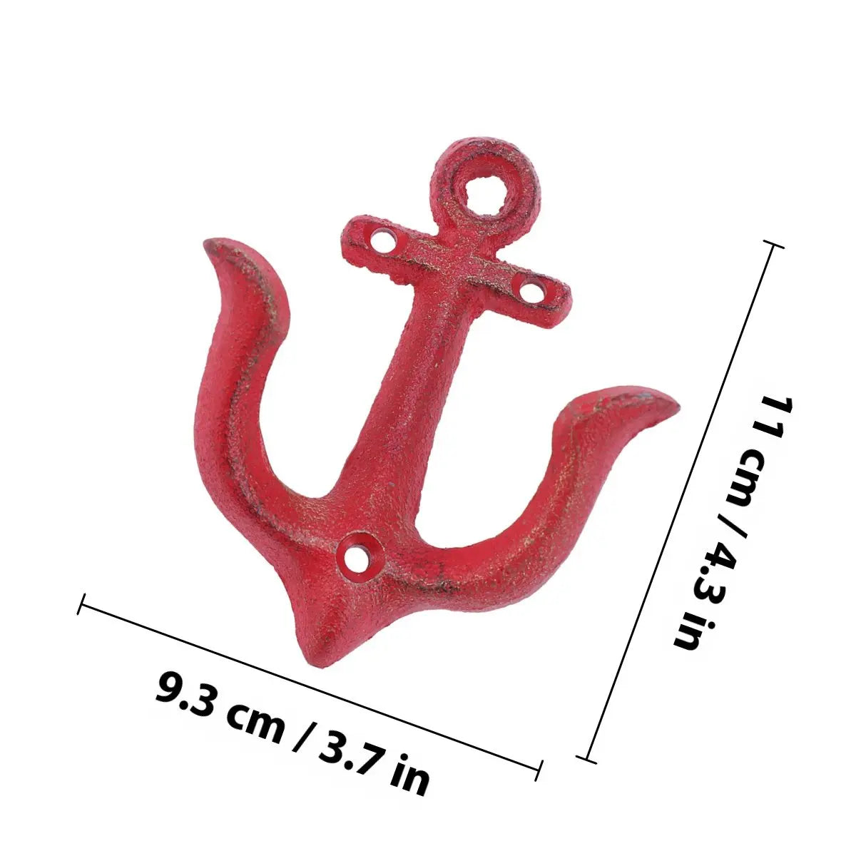 Vintage Red Iron Anchor Wall Pendant | Nautical Home Decor Wall Pendant Decor Richie's Red