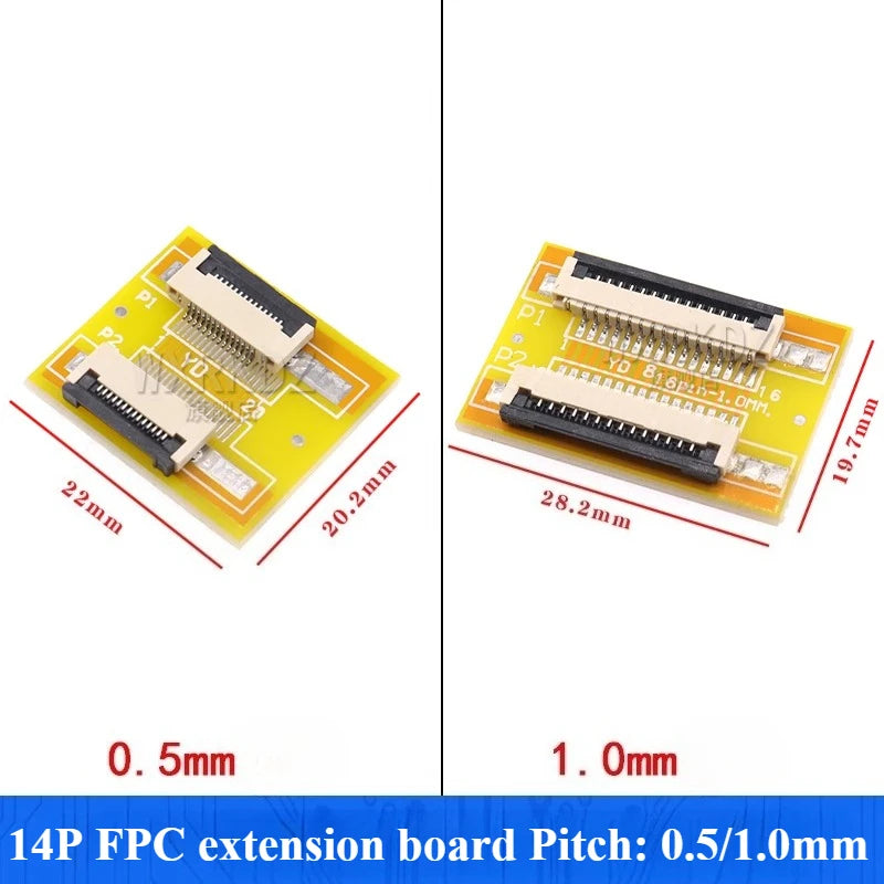 FPC FFC Flat Cable Adapter Board 1.0mm Pitch 4–60 Pin FPC FFC Adapter Board Richie's 14P 1.0MM spacing