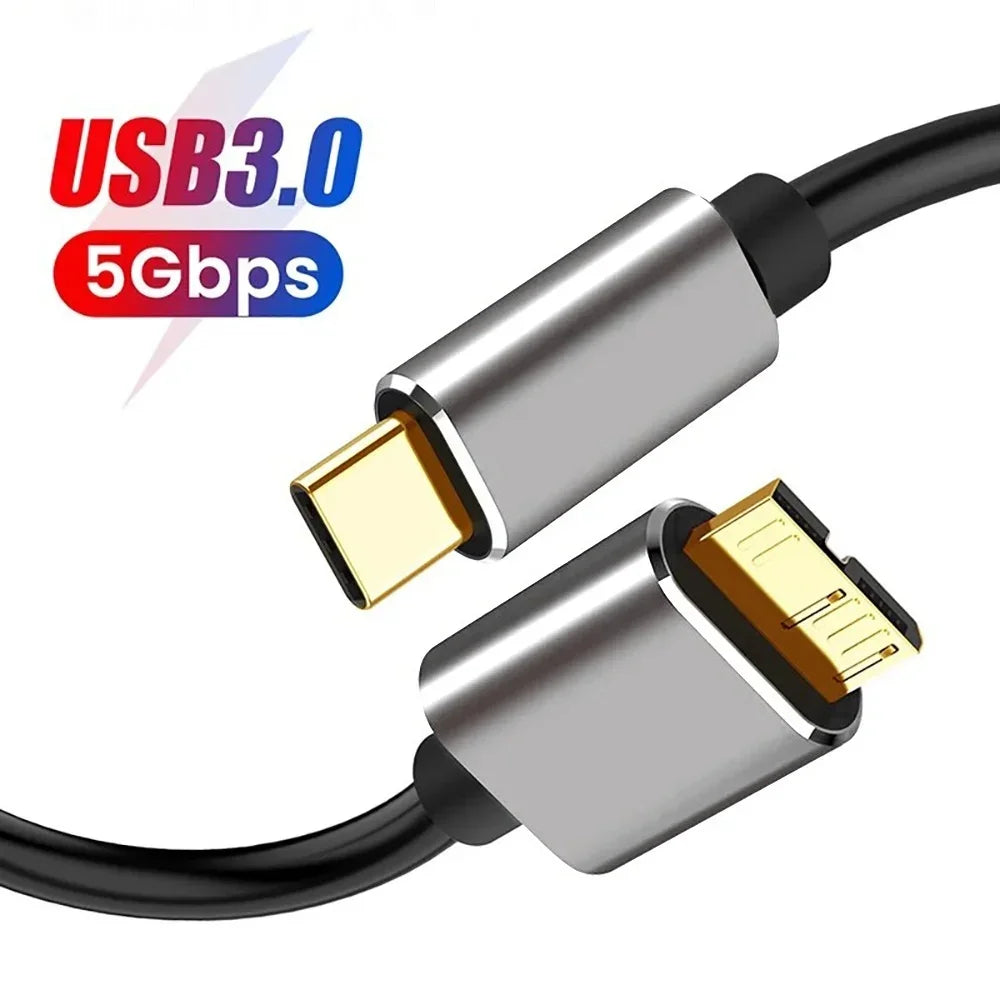 USB 3.0 Type-C to Micro-B Hard Drive Cable | Data Sync Cord USB Hard Drive Cable Richie's