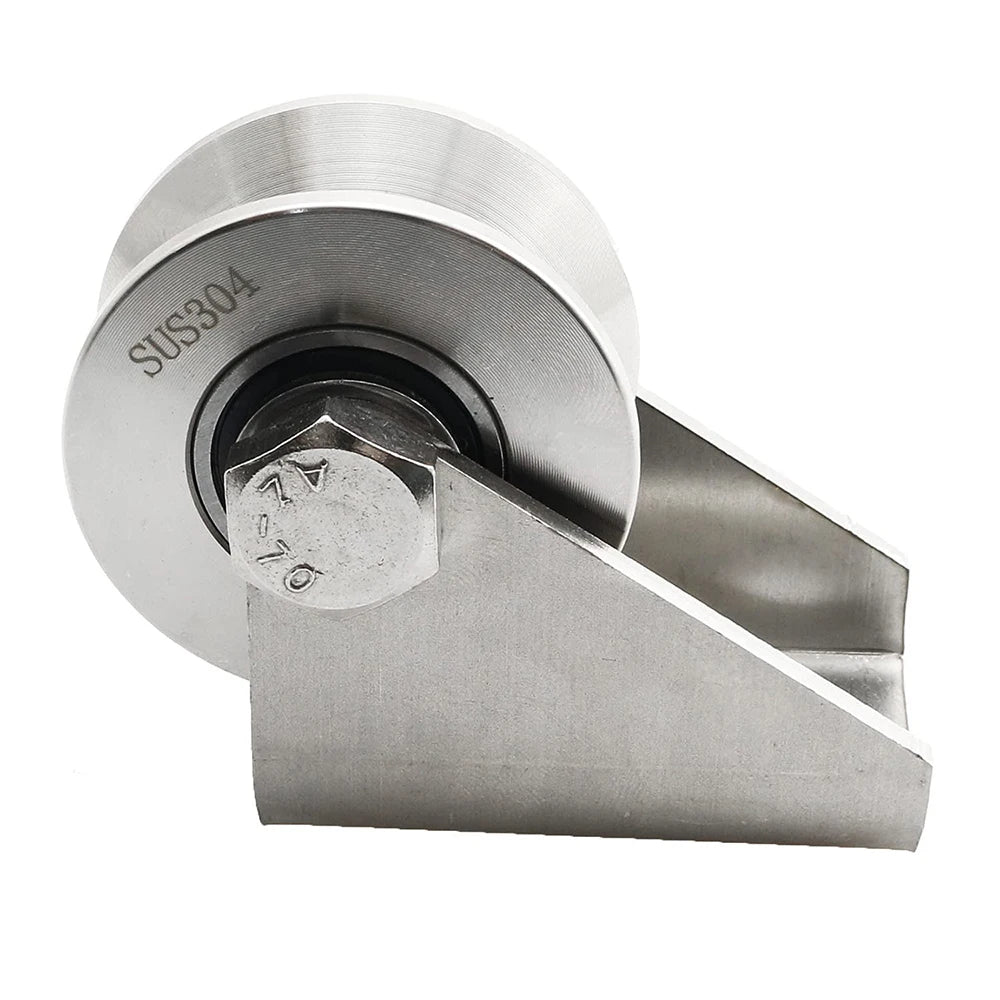 304 Stainless Steel V-Groove Sliding Wheel Roller Pulley Track Rail Sliding Wheel Pulley Richie's