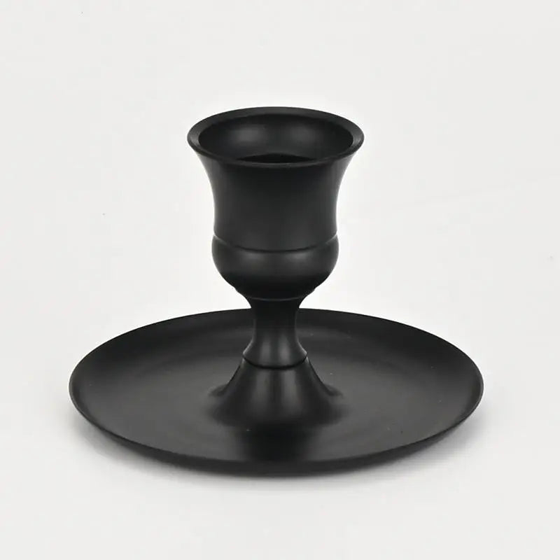 Metal Vintage Candlestick Holder | Farmhouse Home Decor Candle Holder Richie's Black