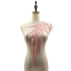 Elegant Leaf Lace Applique Patch – DIY Collar Embroidery Lace Applique Patch Richie's Pink L