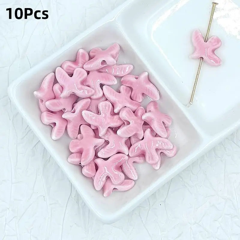 10Pcs Ceramic Peace Dove Beads DIY Jewelry Pendant Charms Jewelry Making Beads Richie's A6