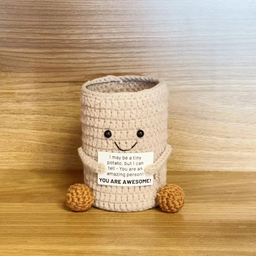 Crochet Pencil Holder Handmade Desk Organizer Makeup Brush Cup Crochet Desk Organizer Richie's 1pc