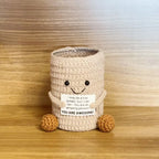 Crochet Pencil Holder Handmade Desk Organizer Makeup Brush Cup Crochet Desk Organizer Richie's 1pc