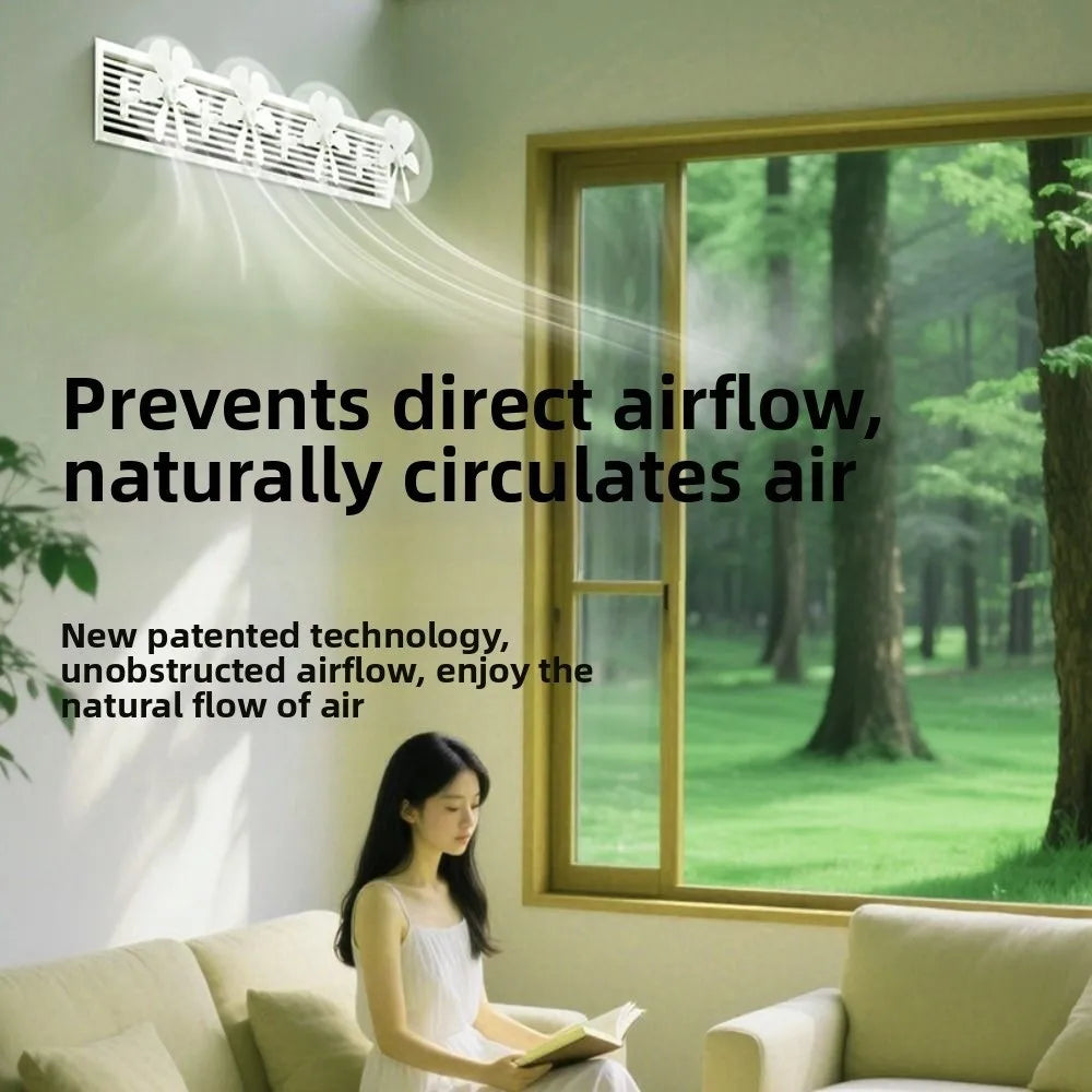Wall-Mounted AC Vent Deflector Fan – Adjustable Airflow Guide AC Vent Deflector Richie's