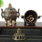 Chinese Style Alloy Incense Burner Bowl with Handle | Yoga Decor Incense Burner Richie's