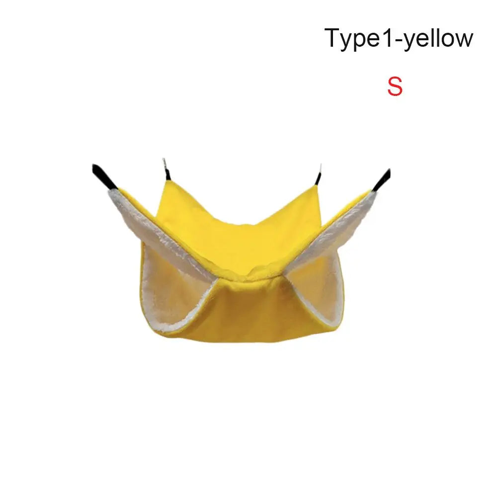 Double-Layer Plush Hammock Nest for Hamsters & Small Pets Small Pet Hammock Richie's Type1-Yellow S