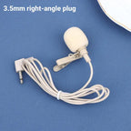 Beige Lavalier Lapel Clip Mic 80–20kHz Omnidirectional + 2 Covers Lavalier Microphone Richie's 3.5mm right angle