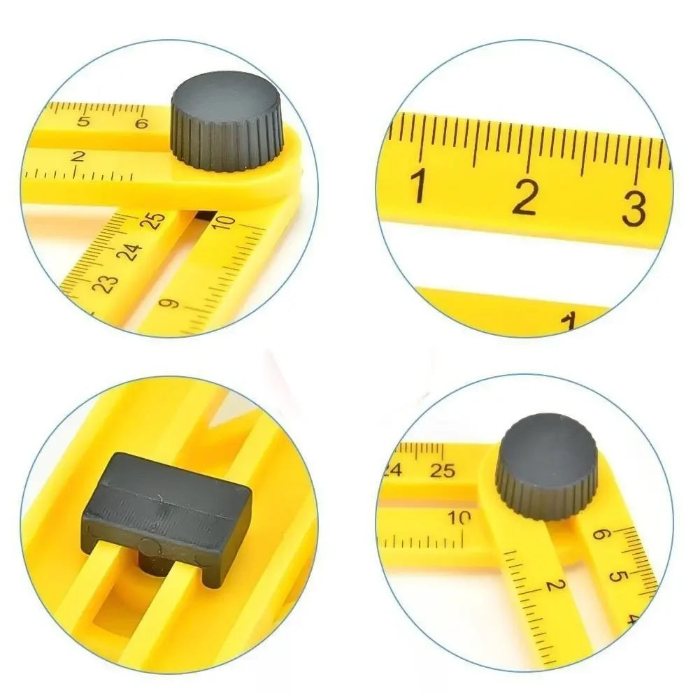 Foldable 4-Fold Multi-Angle Ruler Protractor Measuring Tool Angle Measuring Ruler Richie's