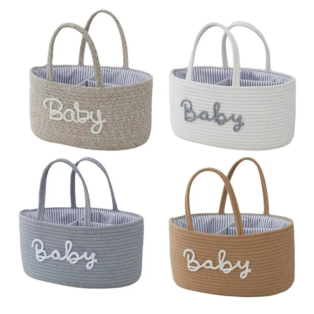 Cotton Rope Diaper Storage Basket – Foldable Nappy Organiser Baby Storage Basket Richie's