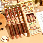 4 Erasable Gel Pens 0.5mm Cartoon Design | School Supplies Erasable Gel Pens Richie's Brown