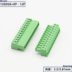 15EDGK PCB Screw Terminal Block 2–24 Pin Plug-In Connector Set PCB Terminal Block Richie's 12P 3.81MM 1 Set